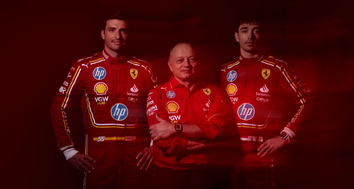 Carlos Sainz, Frederic Vasseur i Charles Leclerc - Scuderia Ferrari / © Scuderia Ferrari