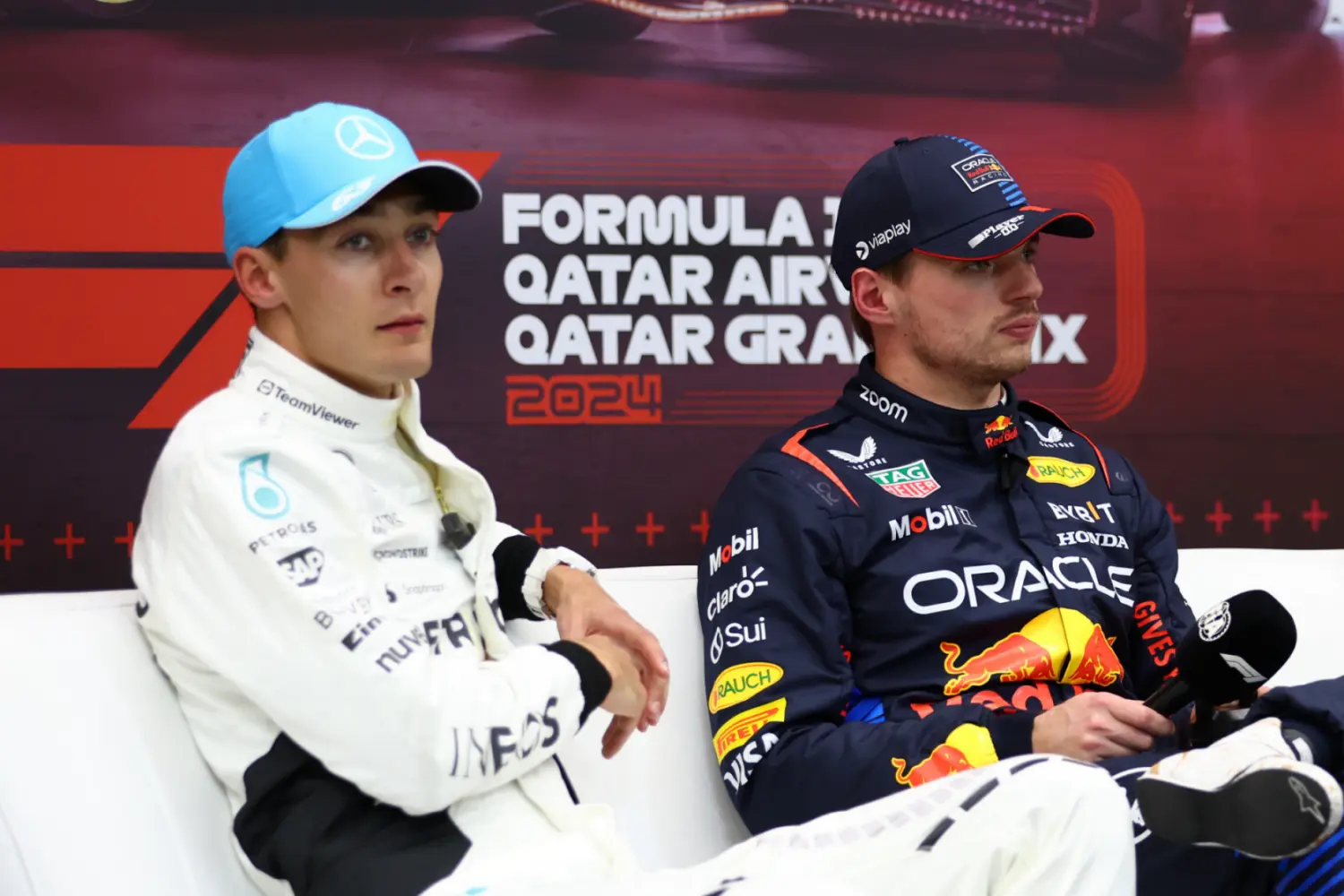 George Russell i Max Verstappen / © Getty Images / Red Bull Content Pool