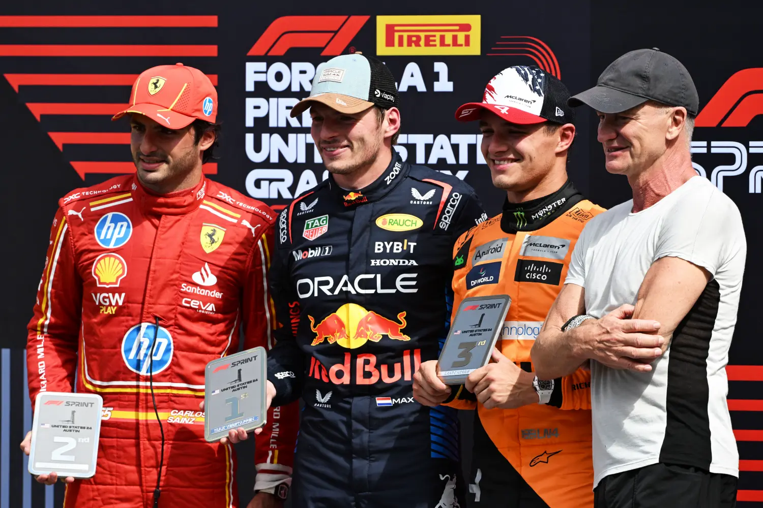 Podium sprintu Grand Prix Stanów Zjednoczonych / © Getty Images / Red Bull Content Pool